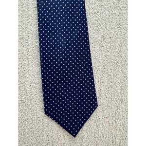 Brooks Brothers 346 Navy Polka Dot Pure Silk Tie 3.5in Wide Made in USA